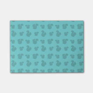 Turquoise squirrel pattern post-it notes