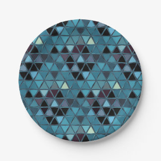 Turquoise Stained Glass Mosaic Southwest Paper Plate