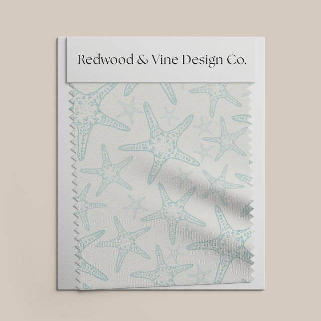 Turquoise Starfish Coastal Pattern Fabric (Creator Uploaded)