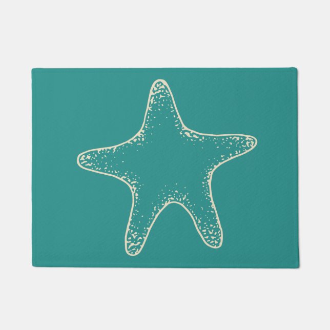 Turquoise Starfish Doormat (Front)