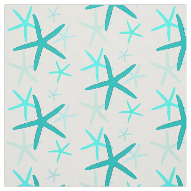 Turquoise Starfish Fabric (Swatch)
