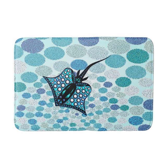 TURQUOISE STINGRAY 105 MULTI-SPOT. BATH MAT (Front)