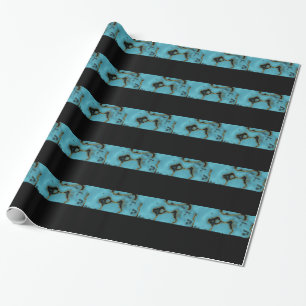 Turquoise Stone Gold and Black Wrapping Paper