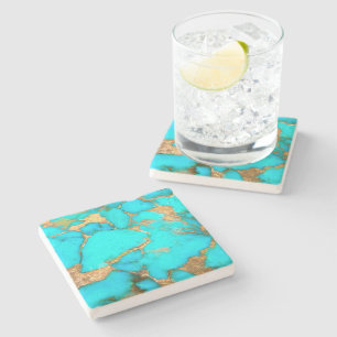 turquoise stone photo coaster