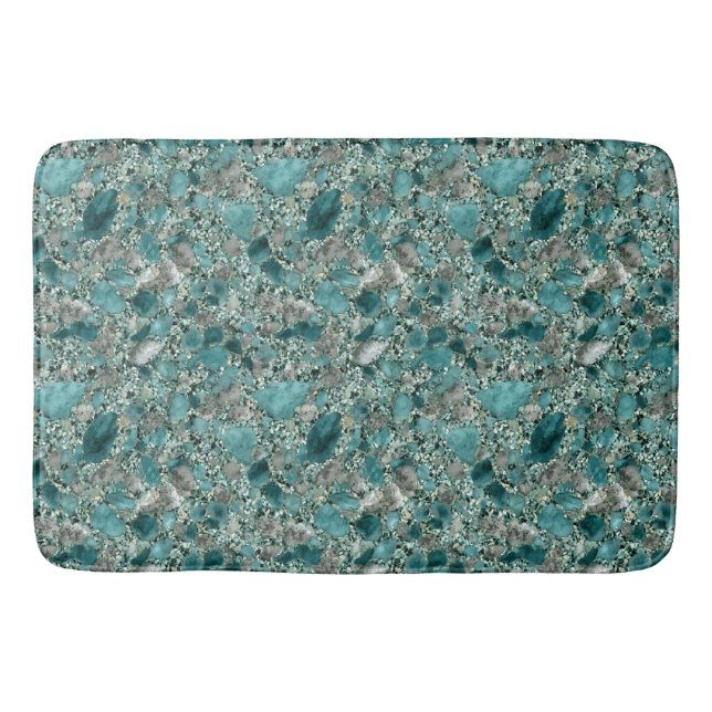 Turquoise Stones Bath Mat (Front)