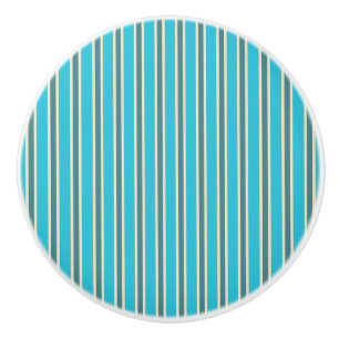 Turquoise Stripe Design - Drawer Knob