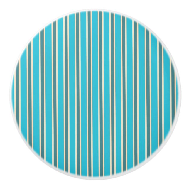 Turquoise Stripe Design - Drawer Knob (Front)