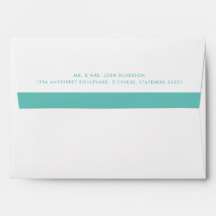 Turquoise Stripe Return Address Mailing Envelope