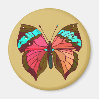 Turquoise Striped Butterfly Magnet