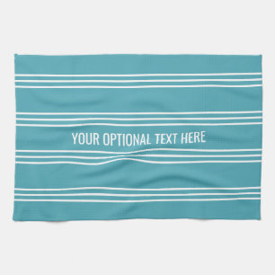 Turquoise Stripes custom kitchen towel