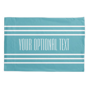 Turquoise Stripes custom text pillow cases