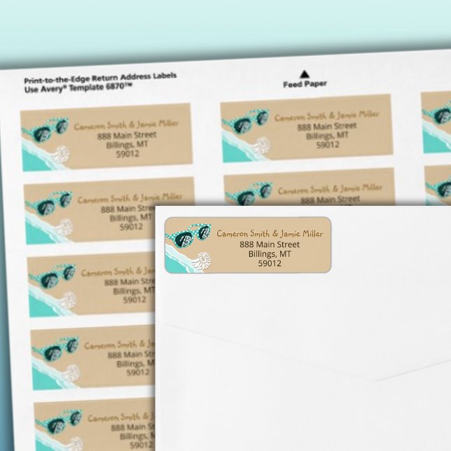 Turquoise Sun Glasses Beach Return Address (Turquoise Sun Glasses Beach Return Address Label)