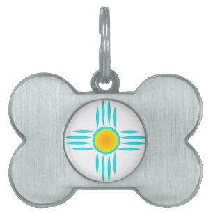 Turquoise Sun God Pet ID Tag