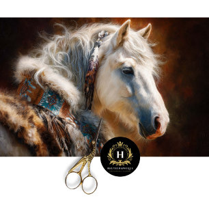Turquoise Sunburst Ivory Stallion Tissue Paper