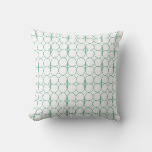 Turquoise sur blanc moderne Coussin MOJO américain