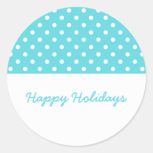 Turquoise Sweet Polka Dot Holiday Stickers