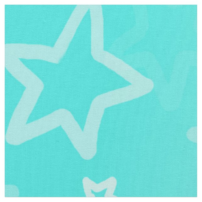 Turquoise Swirls Cotton Fabric (Close Up)