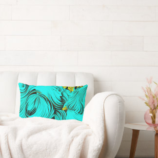Turquoise Swirls Lumbar Pillow