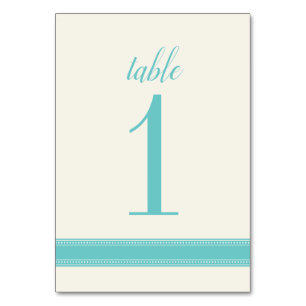 Turquoise Table Number, Caroline Wedding  Number