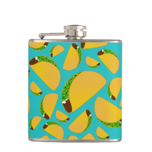 Turquoise tacos hip flask