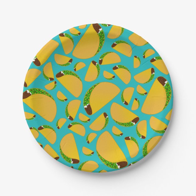 Turquoise tacos paper plate (Front)