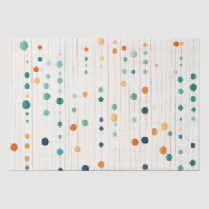 Turquoise Tangerine Circles Tissue Paper
