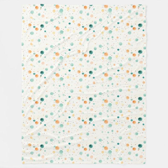 Turquoise Tangerine Dots Fleece Blanket (Front)