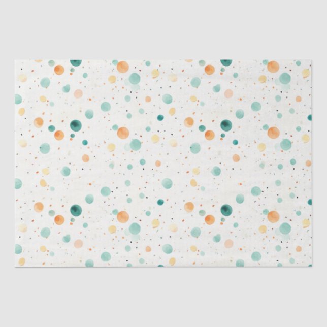 Turquoise Tangerine Dots Tissue Paper (Front)
