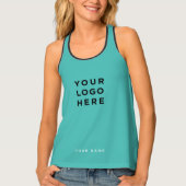 Turquoise Tank Top | Business Logo, Name, Social (Front)