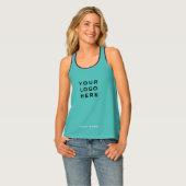 Turquoise Tank Top | Business Logo, Name, Social (Front Full)