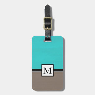 Turquoise Taupe Modern Luggage Tag