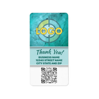 Turquoise Teacher Lab Research Logo QR code Custom Label