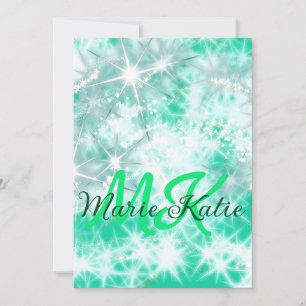Turquoise teal agate aqua monogram add letter text holiday card