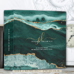 Turquoise Teal Agate Gold Glitter Script Monogram Binder<br><div class="desc">Personalized turquoise teal agate, geode and marble binder with gold glitter sparkle and elegant calligraphy script monogram initials with swashes and name for a stylish or professional look. ASSISTANCE: For help with design modification or personalization, colour change, resizing or transferring the design to another product or would like coordinating items,...</div>