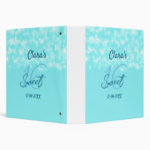 Turquoise teal agate sweet 16 birthday add name da binder