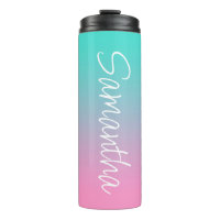 Turquoise Teal and Pink Ombre