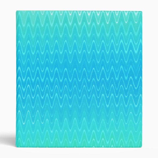 Turquoise Teal Blue Green Abstract Pattern Binder (Front)