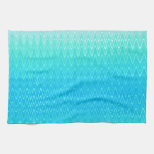 Turquoise Teal Blue Green Abstract Pattern Kitchen Towel
