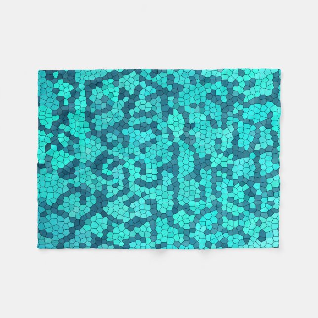 Turquoise Teal Blue Pattern Fleece Blanket (Front (Horizontal))