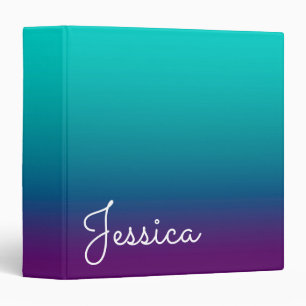 Turquoise Teal Blue Purple Gradient Binder