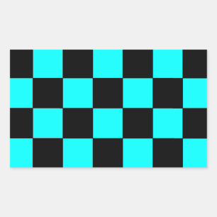 Turquoise Teal Chequerboard Chessboard Stickers 3