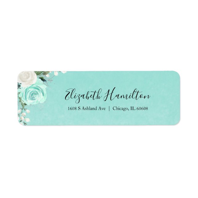 Turquoise Teal Floral Watercolor Elegant (Front)