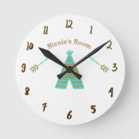 Turquoise Teal & Gold Tepee Rustic Personalized