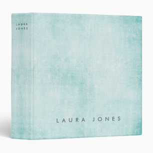 Turquoise Teal Minimalist Distressed Grunge Custom Binder