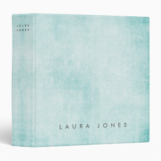 Turquoise Teal Minimalist Distressed Grunge Custom Binder