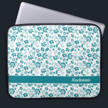 Turquoise Teal Tropical Flowers Monogram Laptop Sleeve<br><div class="desc">Turquoise Teal Tropical Flowers Monogram Laptop Sleeve. Easy to customize with text,  fonts,  and colours. Created by Zazzle pro designer BK Thompson exclusively for Cedar and String; please contact us if you need assistance with the design.</div>