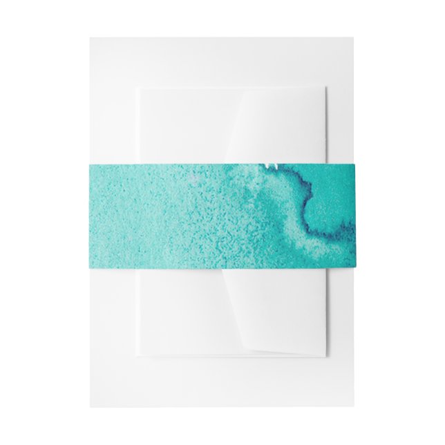 Turquoise Teal Watercolor Invitation Belly Bands Invitation Belly Band (Front Example)