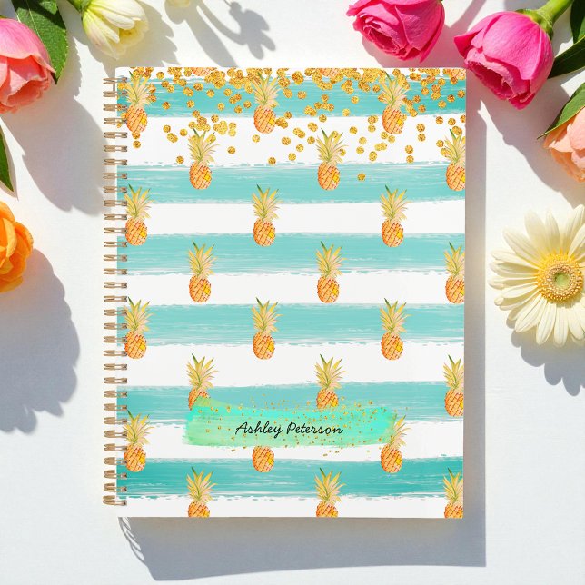 Turquoise Teal White Glitter Pineapple Daily  Planner (Creator Uploaded)