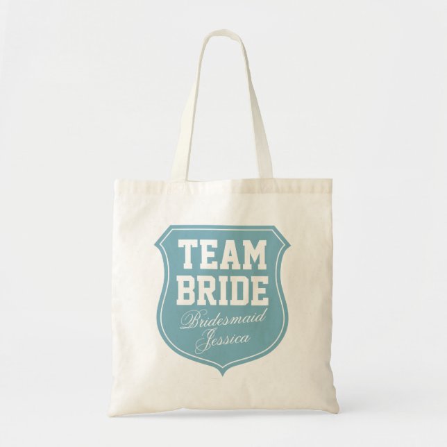 Turquoise Team Bride sacs fourre-tout pour la fête (Devant)