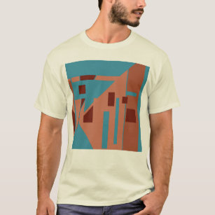 Turquoise Terracotta Rust MCM-Southwest Abstract T-Shirt